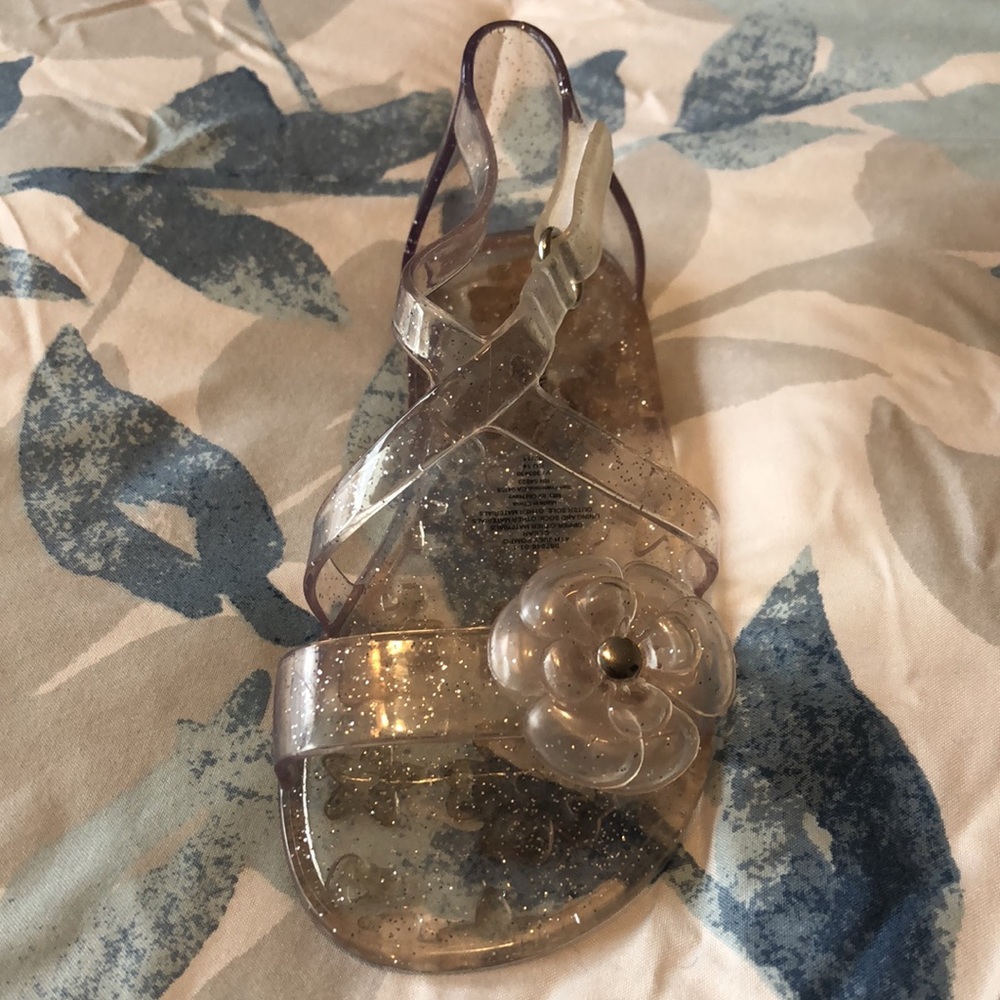 Old Navy Toddler Girl Clear & Glittery Sandals Size 8 - Picture 3 of 6